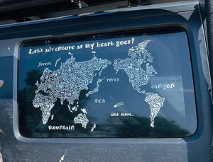 ウィンドウステッカー　世界地図　窓サイズW40～46×H30～40cm